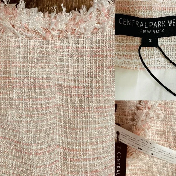 central park west New York City tweed pink maizie  blazer jacket size S Small - Picture 8 of 13